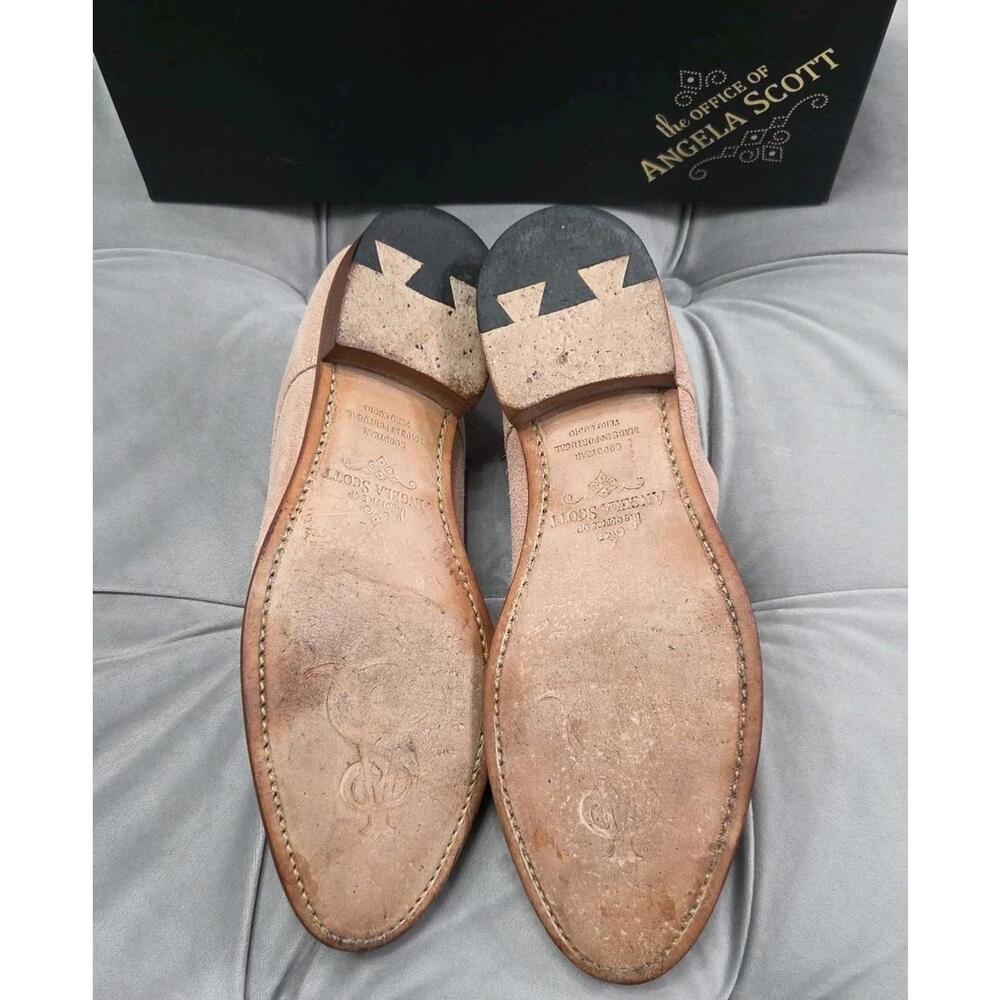 The Office Of Angela Scott Pink Suede Mules Oxfords SlipOn Womens Shoes 37 7 - Picture 16 of 16